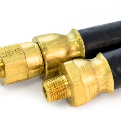 1/4″ Transmission Air Shift Hose Assembly, 34″, 1/8″ Fixed 1/8″ Swivel, Black