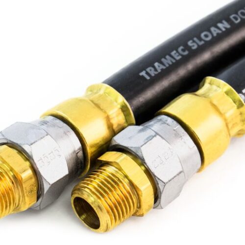 3/8″ Adapter Style Hose Assembly, 84″, 3/8″ Swivels x2, Black