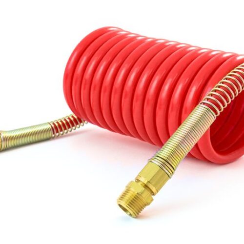 Coiled Air, 12′, Red, 6″ Leads, 1/2″ NPT