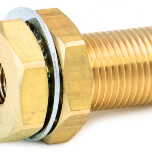 Bulkhead Fitting, 1-1/2″, Brass Nut