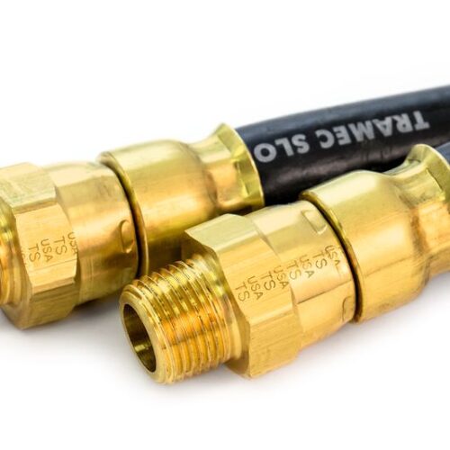 3/8″ Permanent Swivel Hose Assembly, 20″, 3/8″ Swivels x2, Black