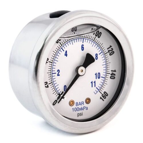 Liquid Filled Gauge, 2″ Diameter, Staineless Steel