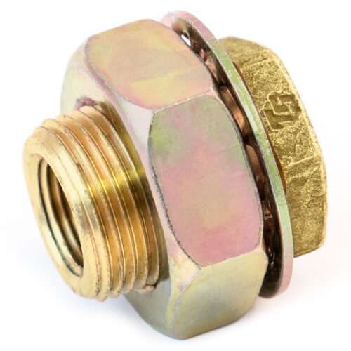 Bulkhead Fitting, Brass, 1-5/16″, .55″ x 1.460″ Steel Nut
