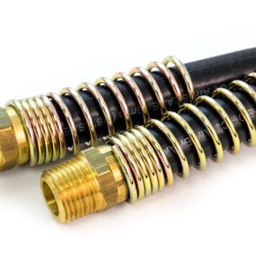 Hose Assembly, 3/8″ x 180″, 1/2″ Fixed x 1/2″ Fixed, Black, With Spring Guards