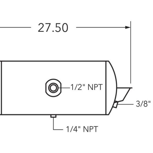 Air Tank, 9.5″ Diameter, 3/4″ Main Port, 1/2″ End Port