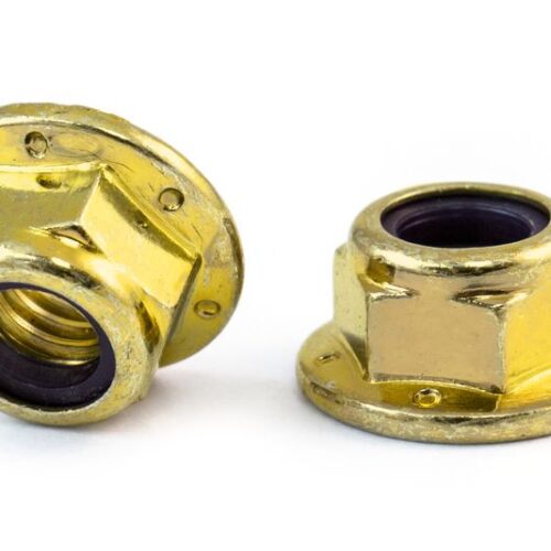 Nut, Flange Locknut, Grade 8, 5/16-18 UNC, Yellow Zinc, Pkg 50