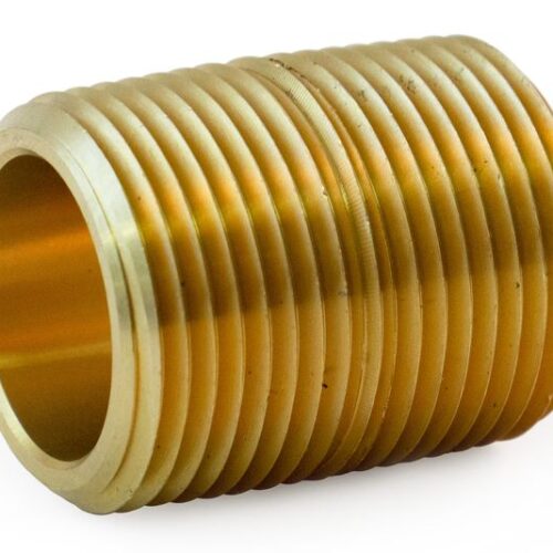 Close Pipe Nipple, Yellow Brass, 3/4″