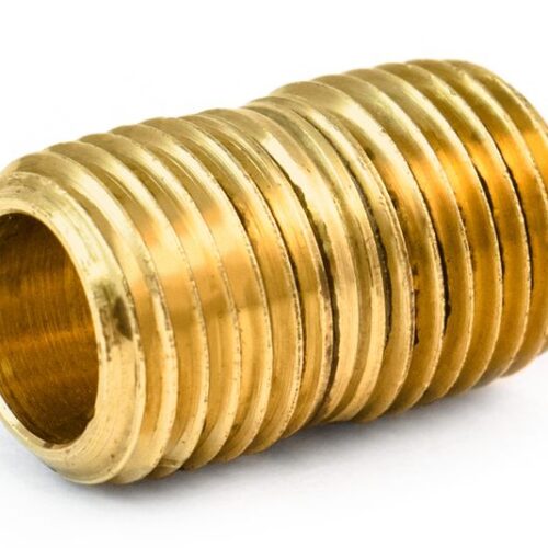 Close Pipe Nipple, Yellow Brass, 1/4″, Carton Pack